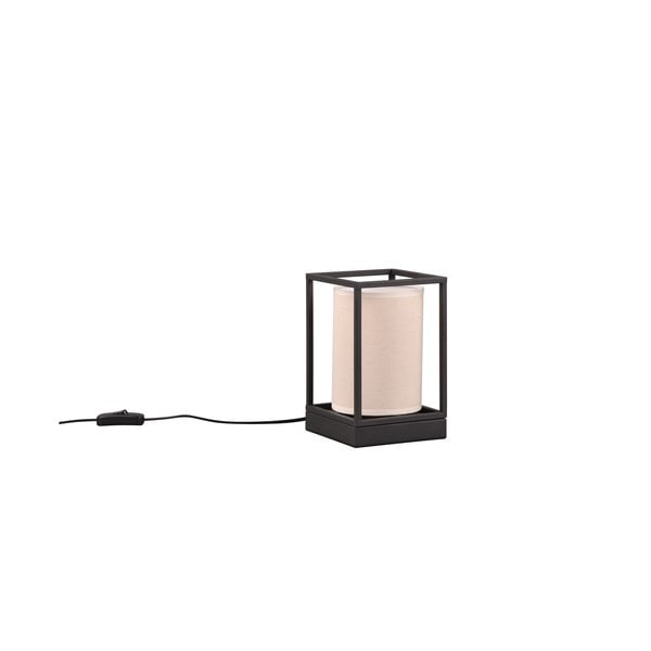 Lampada da tavolo in nero opaco e beige (altezza 22 cm) Ross - Trio