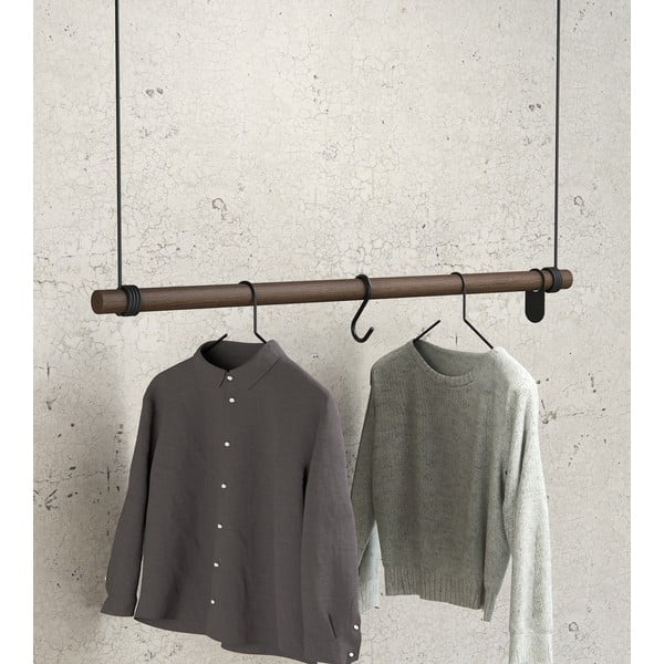 Attaccapanni da parete marrone in rovere massiccio 110 cm Swing L – LIND DNA-image-1