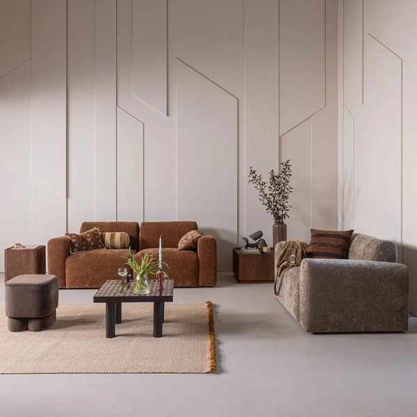 Poggiapiedi marrone con rivestimento in velluto Valen – WOOOD-image-2