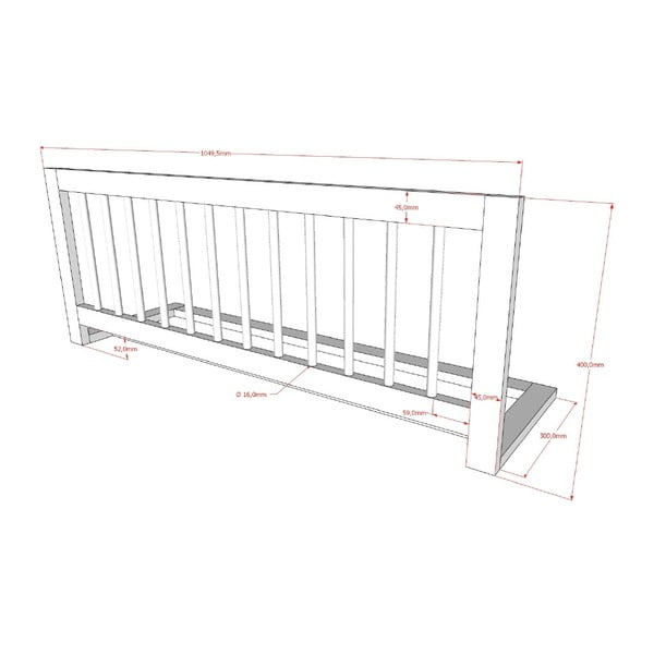 Sponda per letto di colore naturale – Vipack-image-2