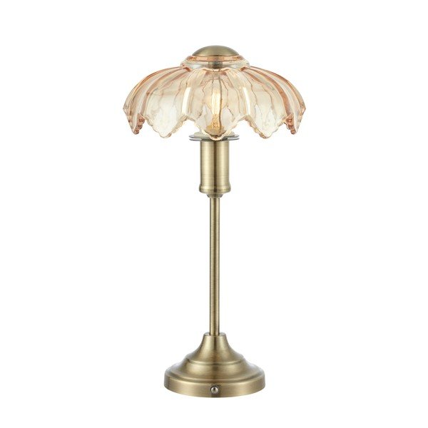 Lampada da tavolo color ottone/color ambra in vetro con intensità regolabile/portatile (altezza totale 35 cm) Kurage – Markslöjd