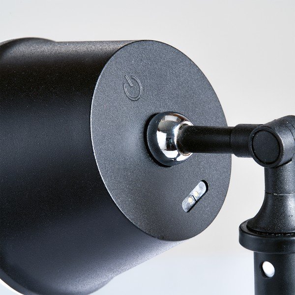 Lampada da tavolo a LED nera con paralume in metallo (altezza 34 cm) Voet - Fischer & Honsel-image-3