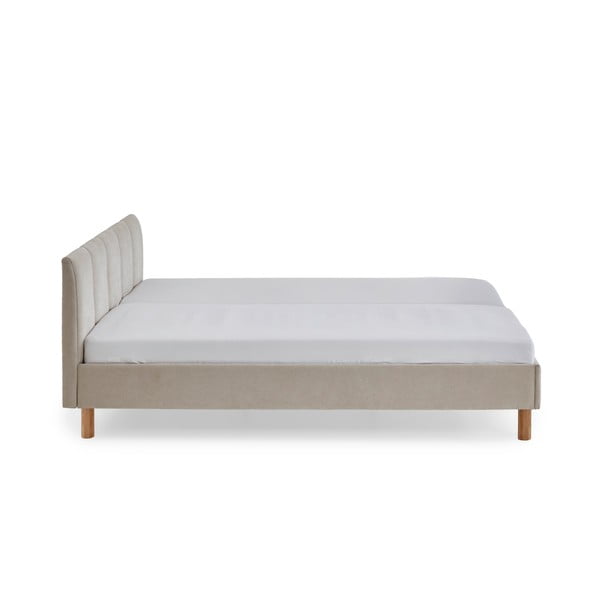 Letto matrimoniale imbottito beige rete non inclusa 180x200 cm Joker – Meise Möbel-image-4