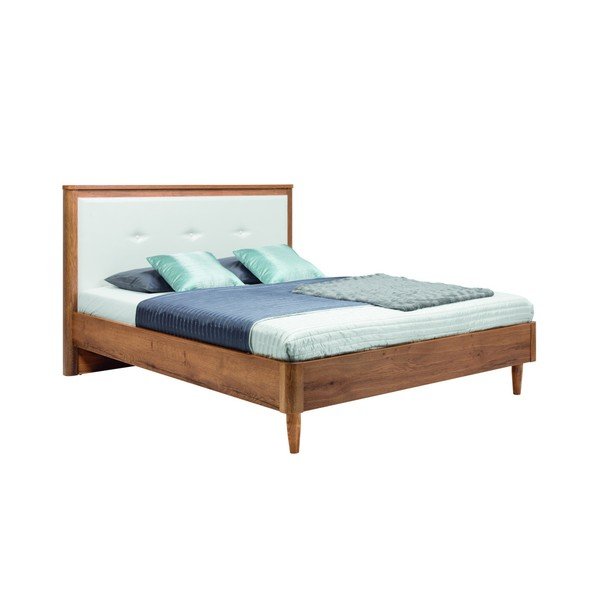 Letto matrimoniale bianco Scandi, 140 x 200 cm - Mazzini Beds