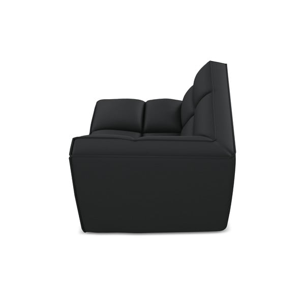 Parte divano componibile nero con rivestimento in finta pelle Kalai – Makamii-image-3