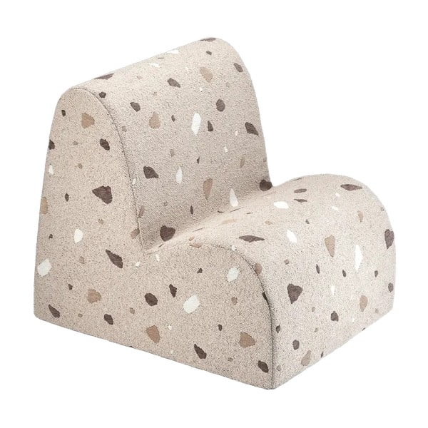 Poltrona per bambini marrone chiaro con rivestimento in bouclé e ciniglia Terrazzo Cloud – Wigiwama