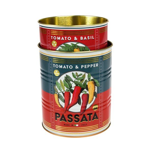 Scatole in set decorative in stagno 2 pz ø 11x13 cm Passata – Rex London-image-2