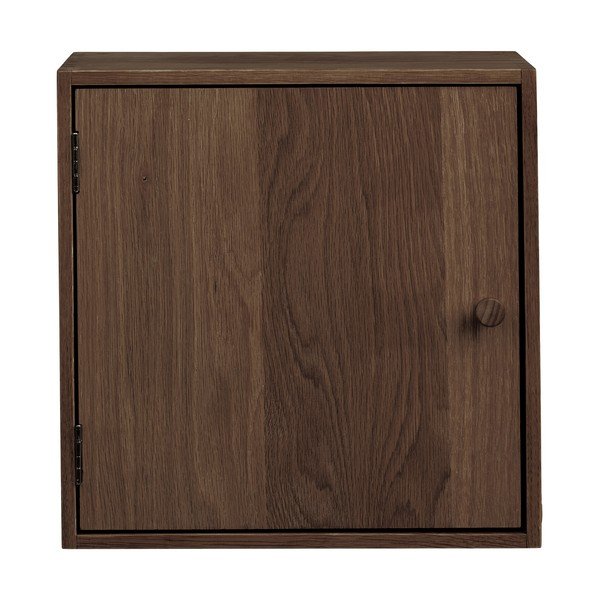 Mensola marrone scuro in rovere massiccio con ripiani multipli 30 cm Townsville – House Nordic-image-3
