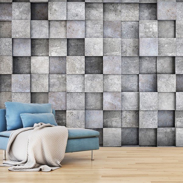 Carta da parati di grande formato Bimago Consrete Cube, 400 x 280 cm - Artgeist-image-1