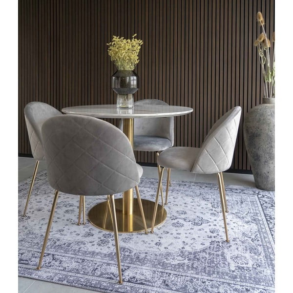 Tavolo da pranzo rotondo con piano in marmo ø 90 cm Bolzano - House Nordic-image-1