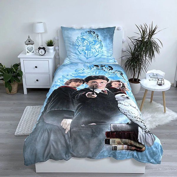 Biancheria da letto singola per bambini in microfibra 140x200 cm Harry Potter - Jerry Fabrics-image-1