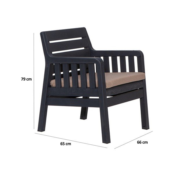 Set da giardino antracite per 2 persone Lara - Floriane Garden-image-2