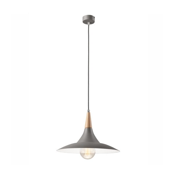 Lampadario grigio con paralume in metallo ø 30 cm Ufo – LAMKUR