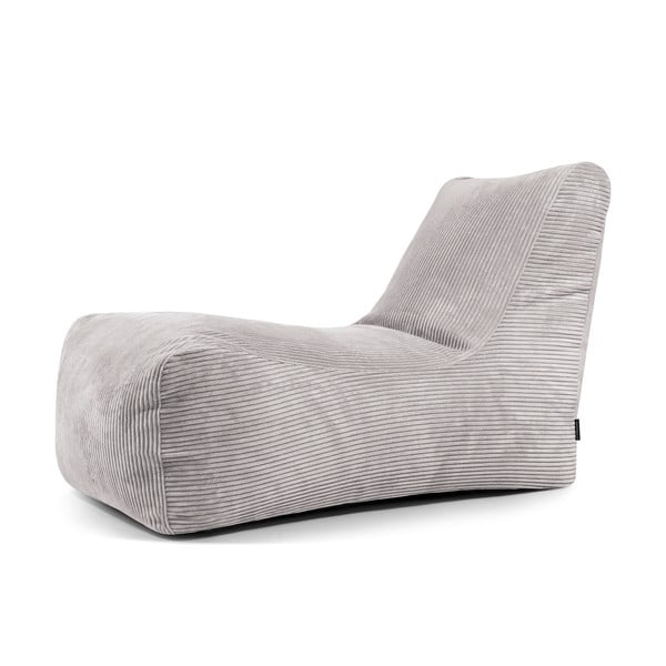 Puof a sacco grigio chiaro con rivestimento in velluto a coste Lounge – SLOWDOWN