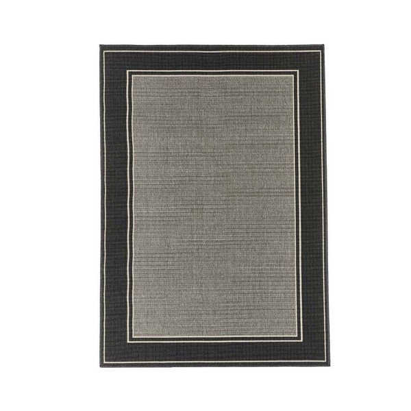 Šedý vysoce odolný koberec Webtappeti Frame, 160 x 230 cm