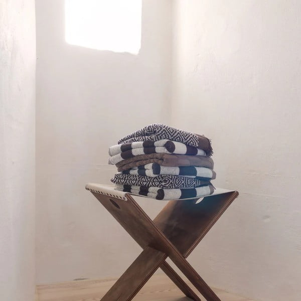 Asciugamano marrone in spugna   biologica 50x90 cm Retro - Mette Ditmer Denmark-image-4