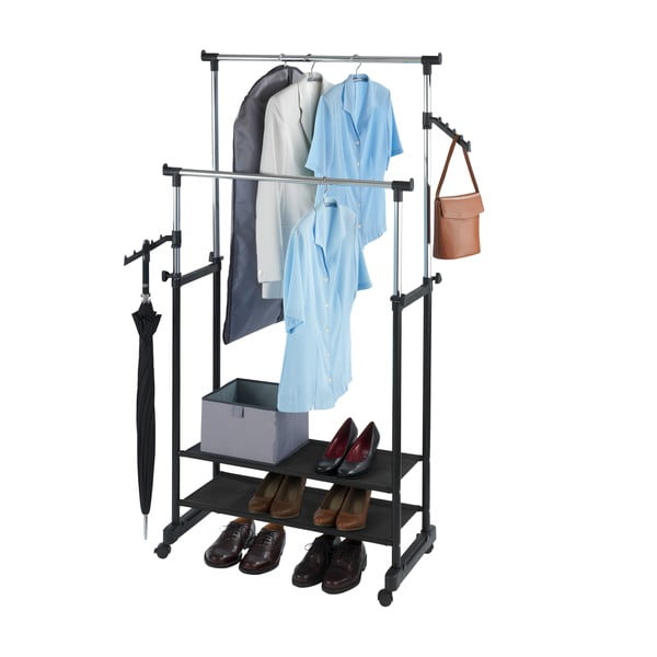 Appendiabiti telescopico/mobile in metallo nero All In - Wenko-image-2