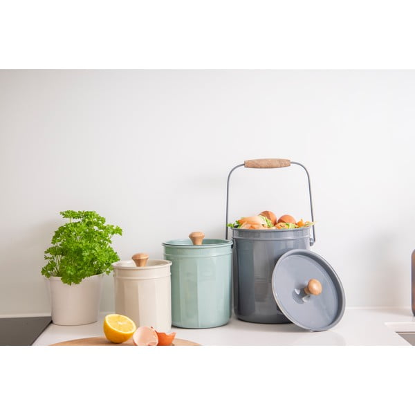 Contenitori in acciaio per rifiuti compostabili in set da 3 - Kitchen Craft-image-2