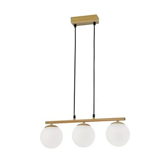 Lampadario bianco/di colore naturale con paralume in vetro Carrine – Candellux Lighting