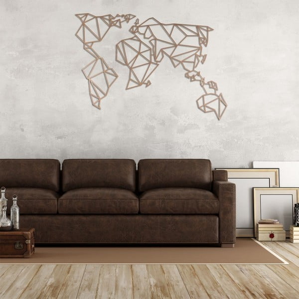 Decorazione murale in metallo color rame World - Homemania Decor-image-1