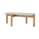 Tavolino da salotto di colore naturale con piano in vetro 55x105 cm Kob – noo.ma