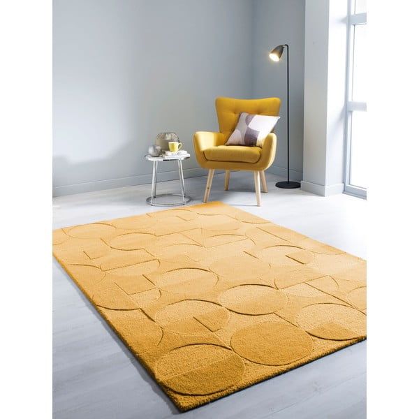 Tappeto in lana gialla 200x290 cm Gigi - Flair Rugs-image-1