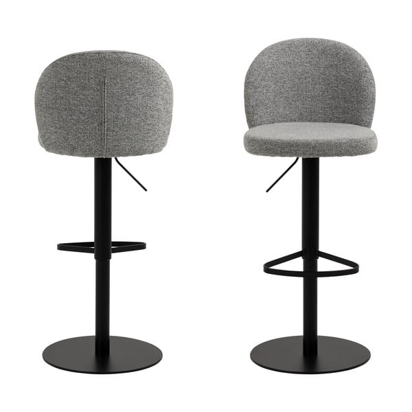 Sgabello da bar grigio-nero con altezza regolabile (altezza seduta 55 cm) Patricia - Actona-image-3