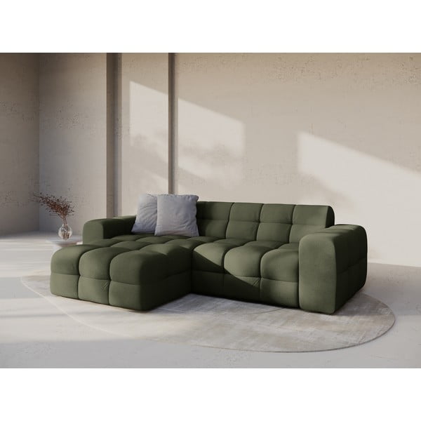 Divano angolare verde (con penisola a sinistra/con chaise lounge) Kendal – Micadoni -image-1