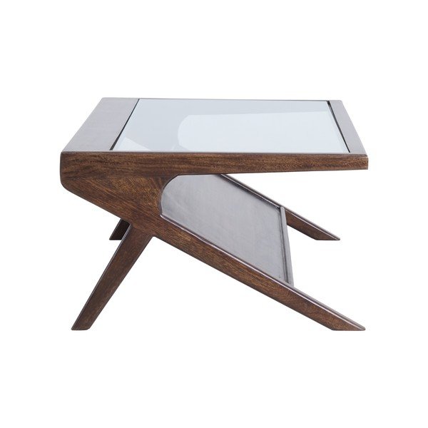 Tavolino da salotto colore naturale scuro con piano in vetro 70x112 cm Yuki – Light & Living-image-4