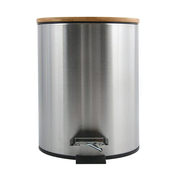 Cestino per la spazzatura color argento opaco in acciaio con pedale 5 l   Adonis – Spirella-image-3