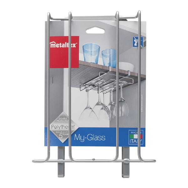 Supporto da appendere per 8 bicchieri Vetro, lunghezza 20 cm - Metaltex-image-3