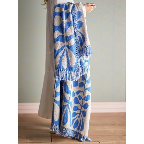 Coperta blu 130x160 cm Nevine - Bloomingville-image-1