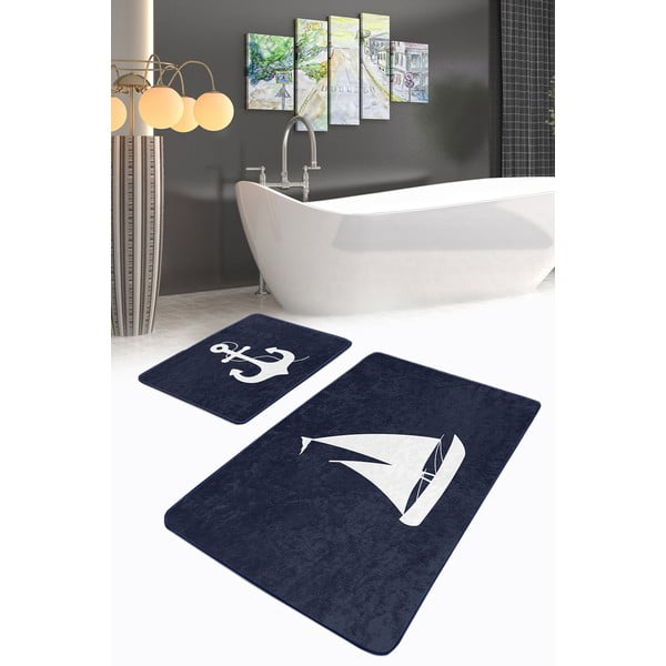 Modré koupelnové předložky v sadě 2 ks 100x60 cm – Mila Home-image-1