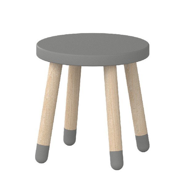 Šedá dětská stolička Flexa Dots, ø 30 cm