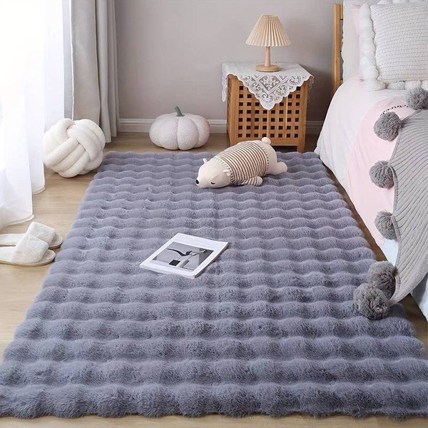 Tappeto color antracite lavabile 150x230 cm Bubble Antracite - Mila Home-image-1