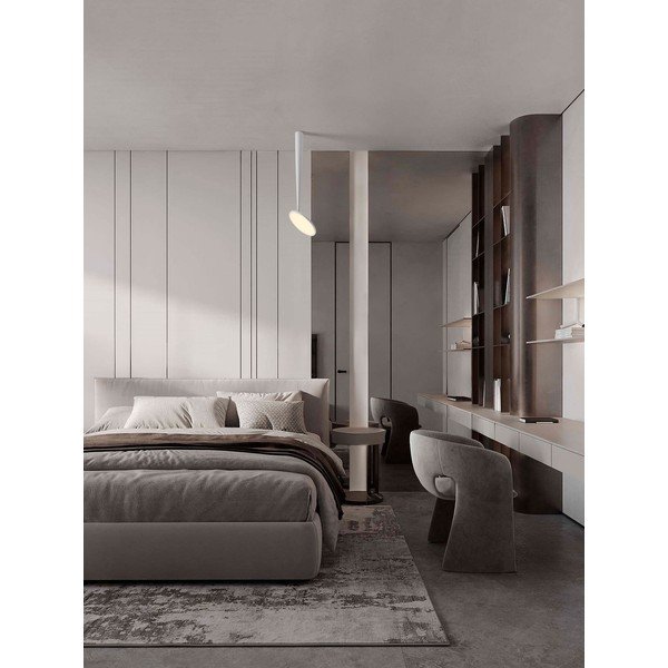 Plafoniera LED bianco opaco in alluminio con struttura flessibile Ekei – Nova Luce-image-1