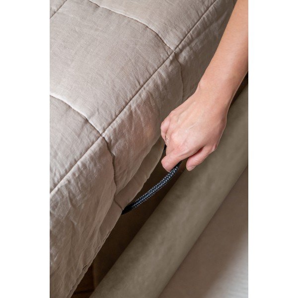 Letto singolo imbottito beige con contenitore con griglia 90x200 cm Dreamy Aurora - Miuform-image-3