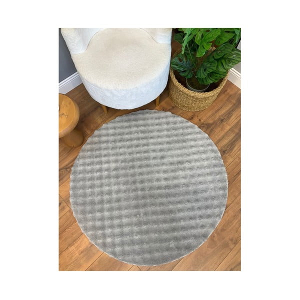 Tappeto grigio rotondo lavabile ø 120 cm Bubbly - Oyo Concept-image-2