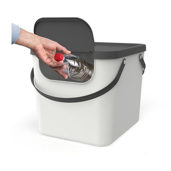 Bidone per rifiuti in plastica riciclata 40 l Albula - Rotho-image-2