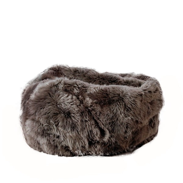Borsa da divano in pelle di pecora grigia , ⌀ 110 cm - Native Natural