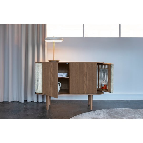 Cassettiera bassa in rovere decorato in colore marrone-naturale 109x75 cm Treasures - UMAGE-image-1