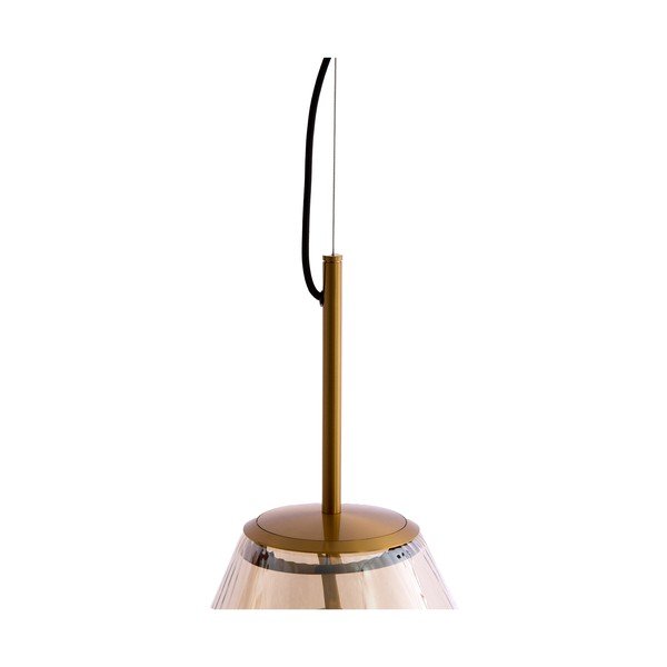 Lampadario color ambra con paralume in vetro Leona – Light & Living-image-3