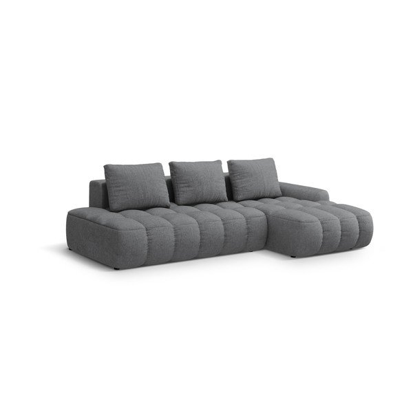Divano angolare grigio allungabile/con contenitore (con penisola a destra/con chaise lounge) Linz – Cosmopolitan Design-image-2
