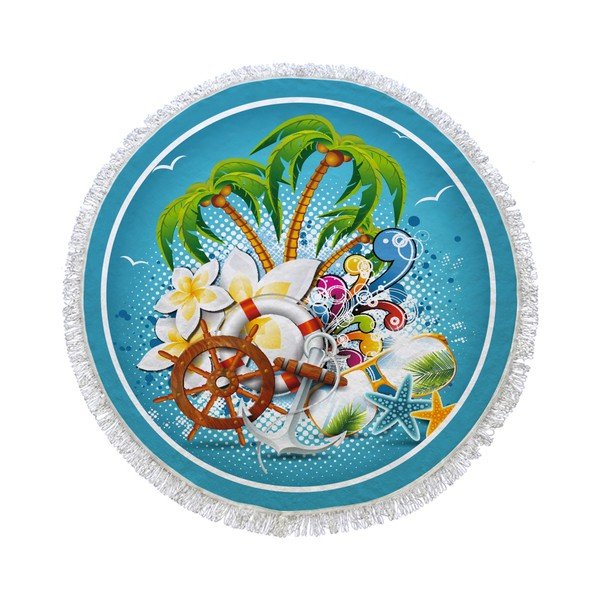 Kruhová plážová osuška La Chanta Lodo Round Beach Towel, ⌀ 1,5 m