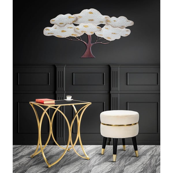 Pouf in velluto crema Paris - Mauro Ferretti-image-1