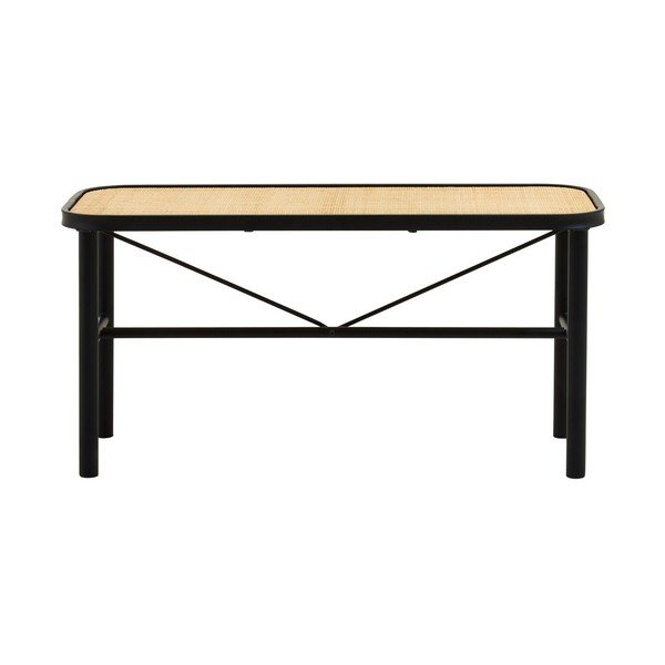 Panchina nera/di colore naturale in rattan Depok – Premier Housewares-image-4