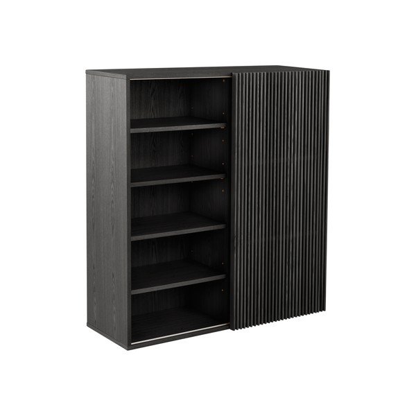 Set di mobili da ingresso nero con effetto frassino 110x120x40 cm Sion – Jotex
