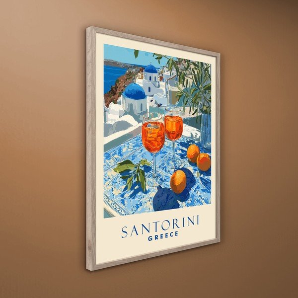 Dipinto stampato con cornice inclusa 50x70 cm Santorini – Styler-image-3