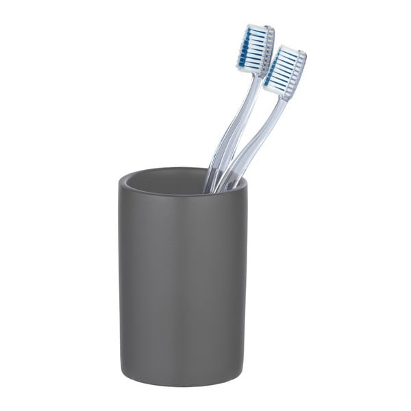 Tazza in ceramica grigia per spazzolini da denti Polaris - Wenko