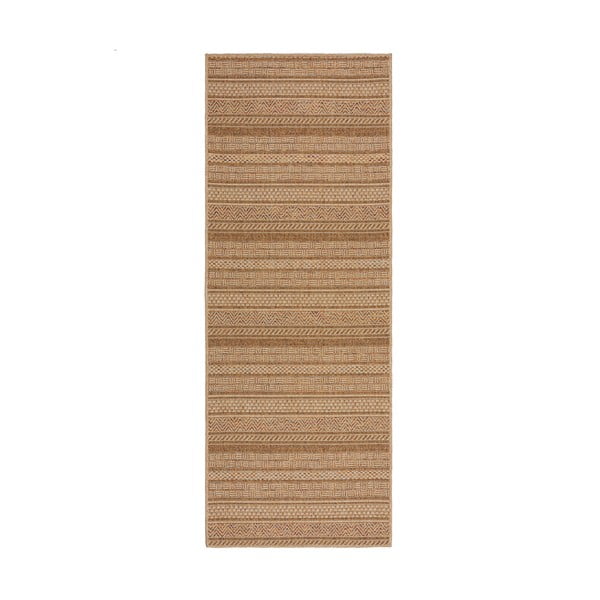 Passatoia da esterno in colore naturale 80x230 cm Farah Stripe - Flair Rugs